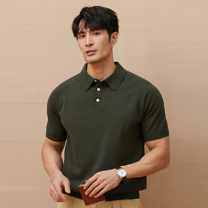 Men’s Polo Shirt - Soft Knit Cotton - Tailored Fit - Short Sleeve Classic Collar