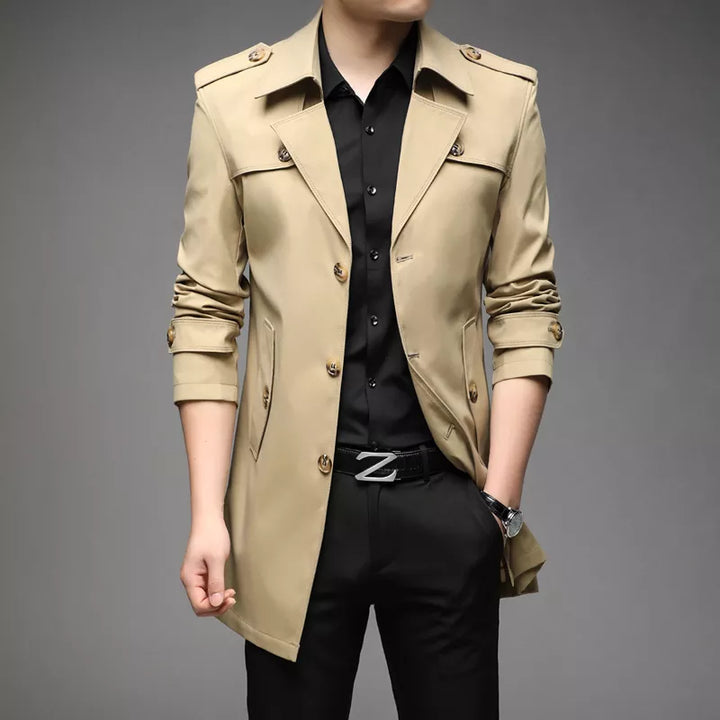 Men’s Trench Coat - Tailored Fit - Double Breasted - Structured Silhouette