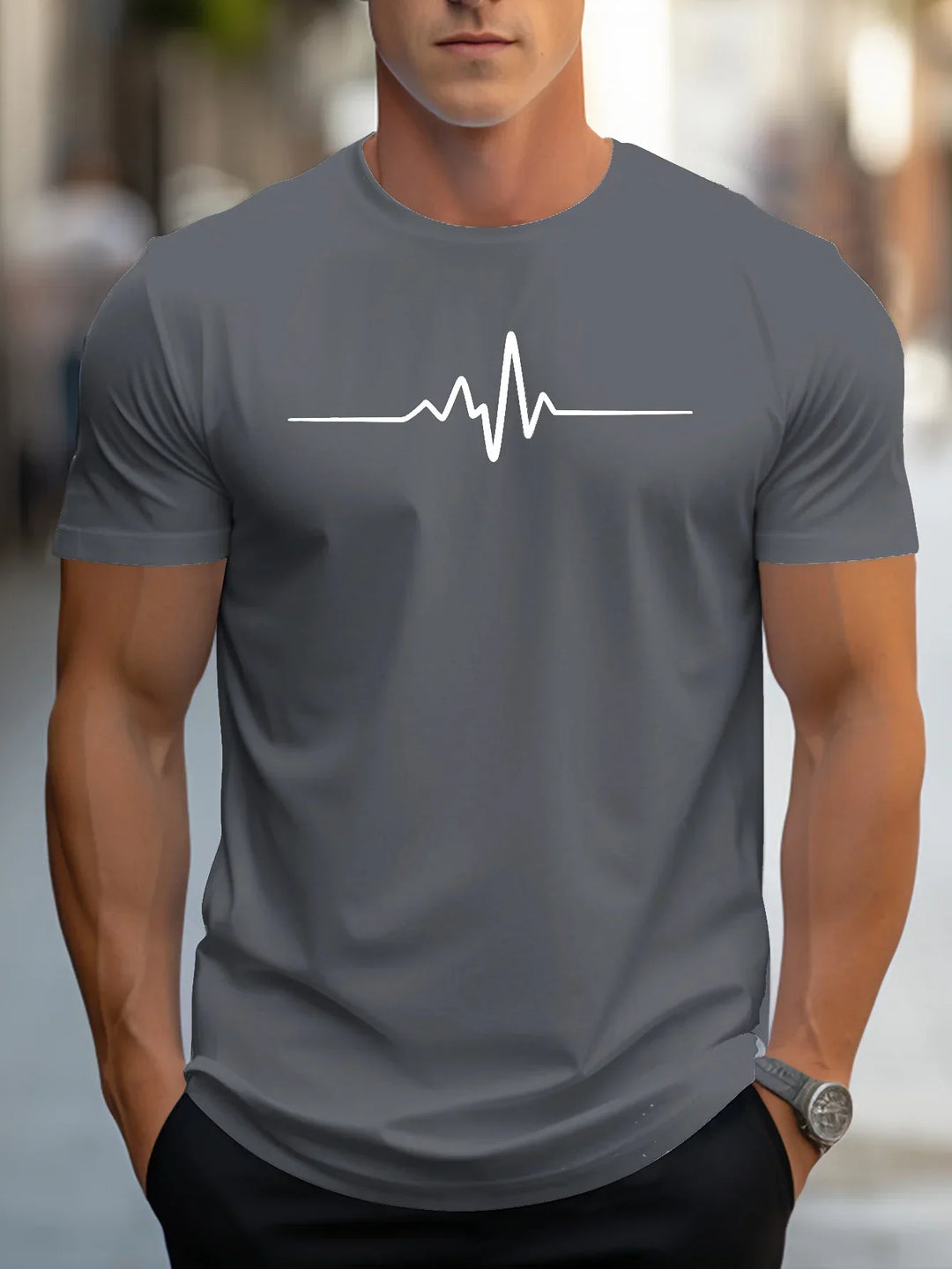 Men’s T-Shirt – Slim Fit – Soft Knit – Crew Neck – Short Sleeve – Graphic Print