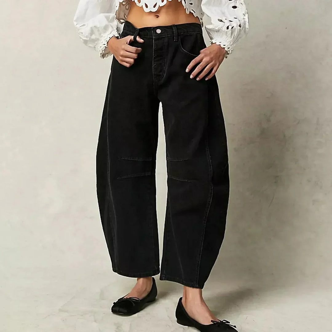 Women’s Wide-Leg Jeans – Relaxed Fit – Full Length – Breathable Everyday Denim