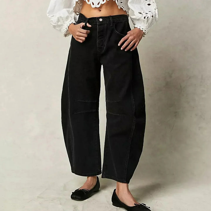 Women’s Wide-Leg Jeans – Relaxed Fit – Full Length – Breathable Everyday Denim