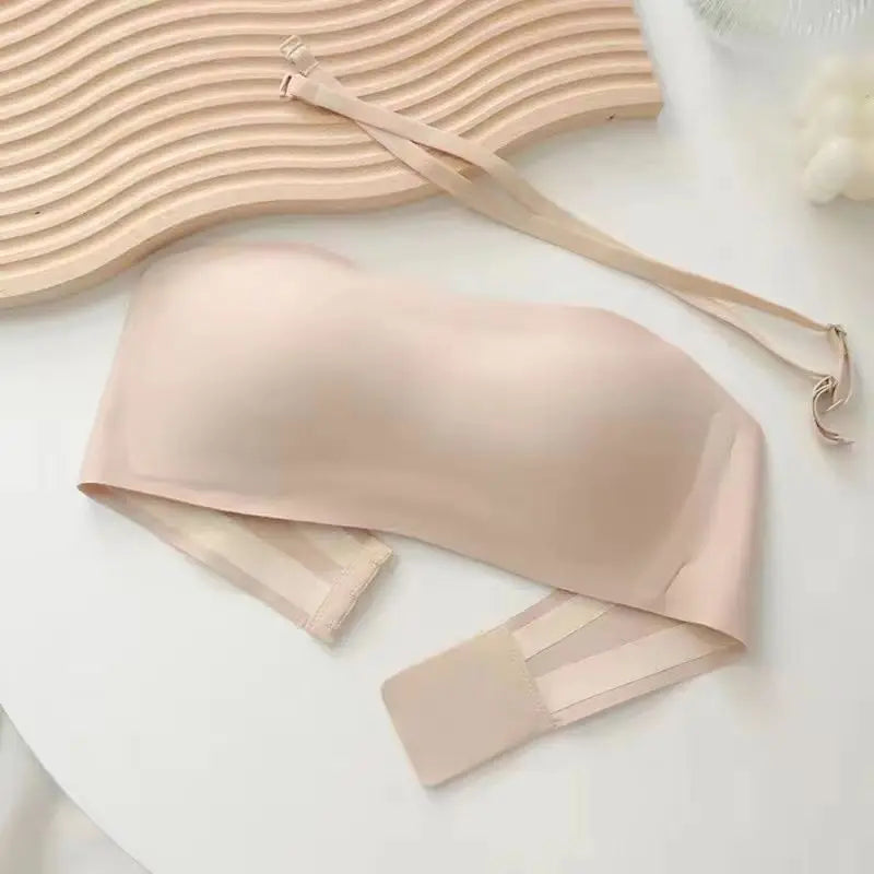 Women’s Strapless Tube Top Bra – Seamless Fit – Wireless Push-Up – Non-Slip Support