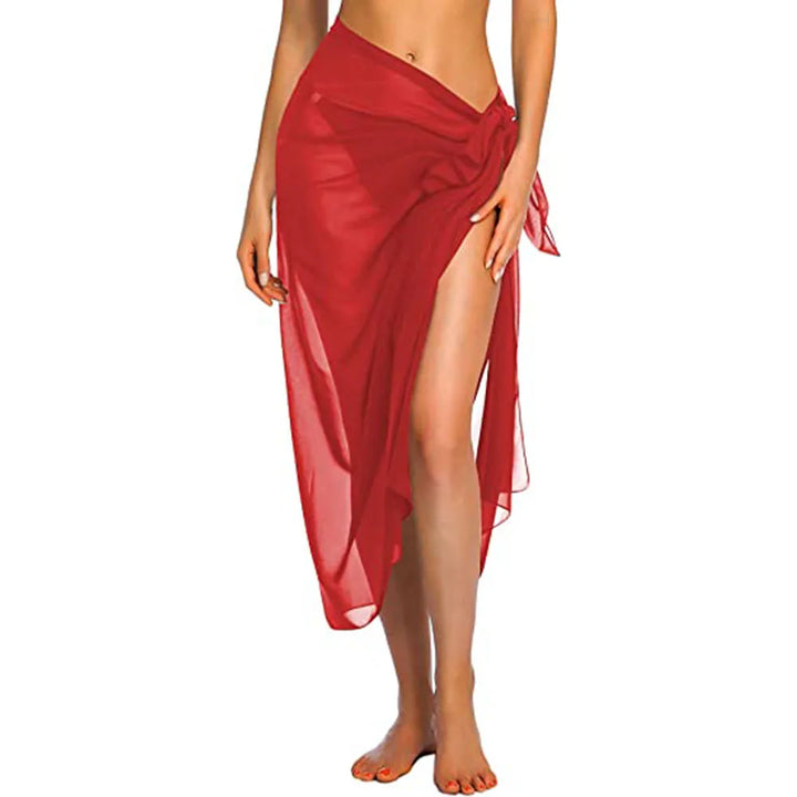 Women’s Sarong Skirt – Sheer Lightweight Fabric – Adjustable Wrap – Flowy Mini Fit