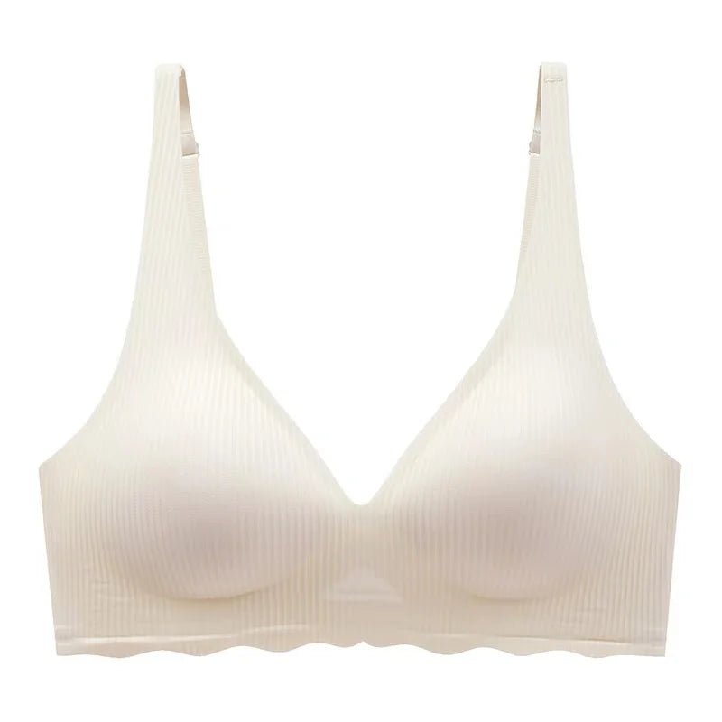 Women’s Seamless Bra – Breathable Blend – Ribbed Texture – Light Support – One-Piece Fit