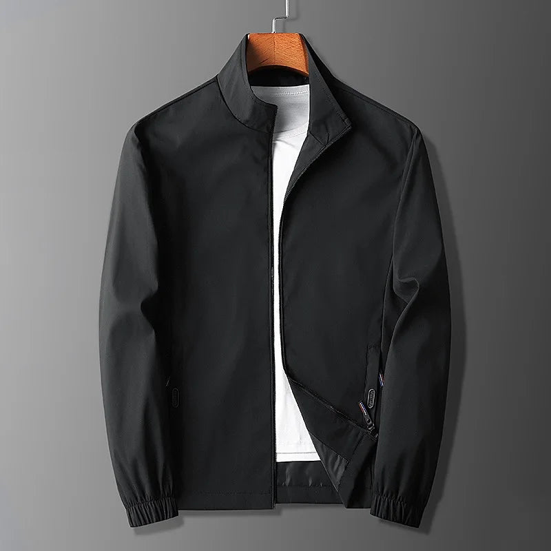 Men’s Jacket – Slim Fit – Stand Collar – Zippered Pockets – Elastic Cuffs