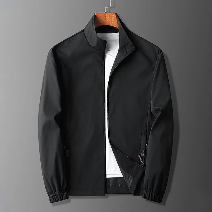 Men’s Jacket – Slim Fit – Stand Collar – Zippered Pockets – Elastic Cuffs
