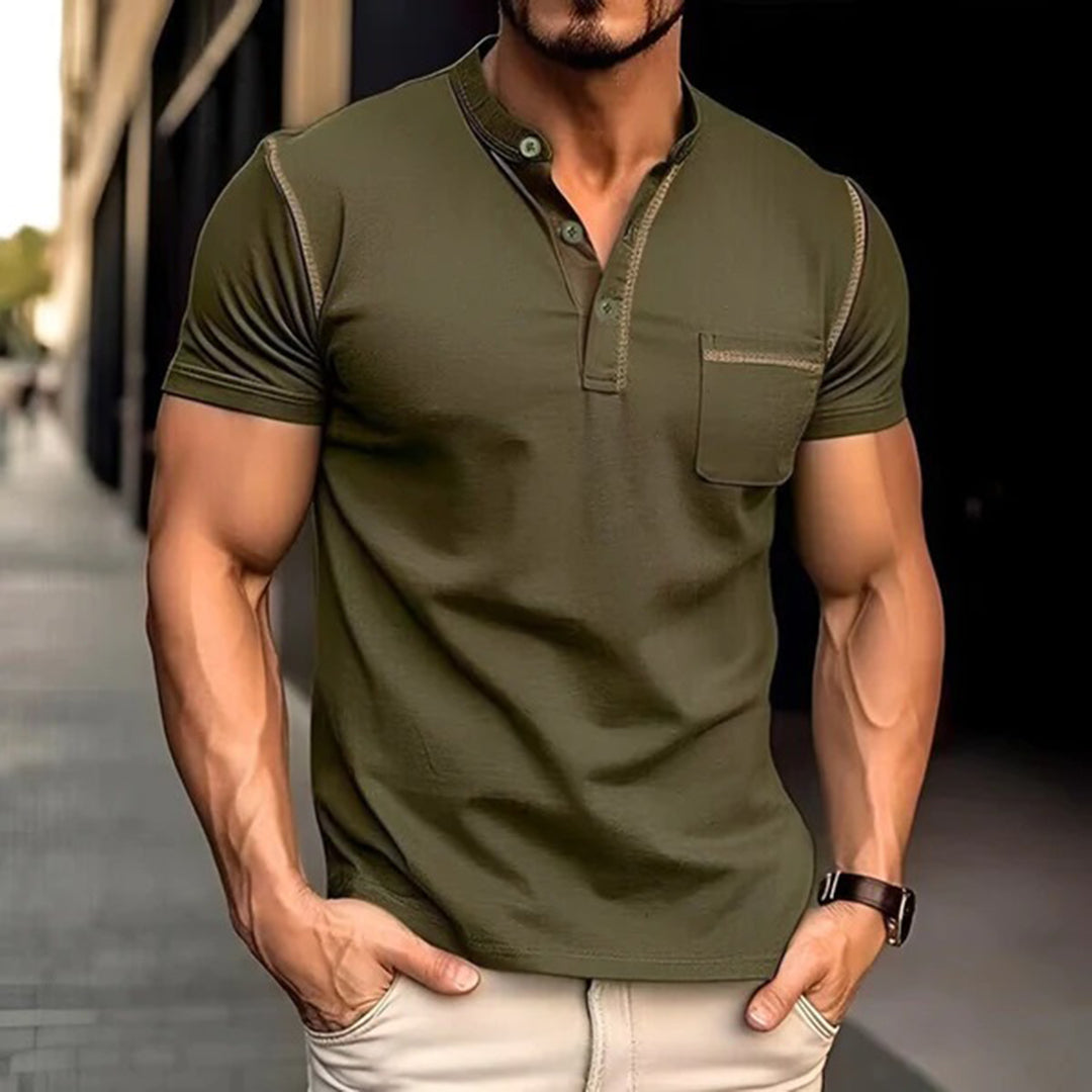 Men’s Polo Shirt – Slim Fit – Breathable Blend – Short Sleeve – Chest Pocket Casual Wear