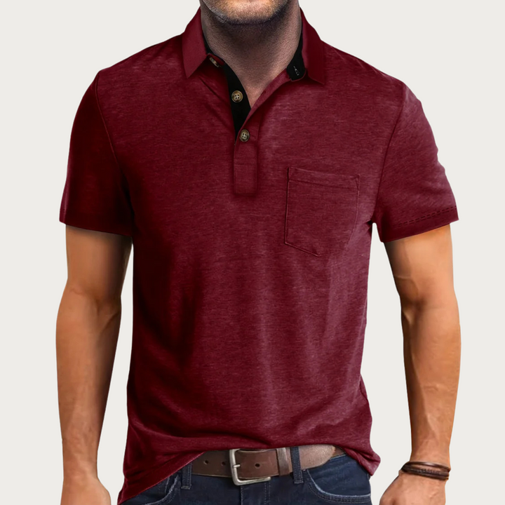 Men’s Polo Shirt - Soft Knit - Regular Fit - Short Sleeve - Chest Pocket Casual Top