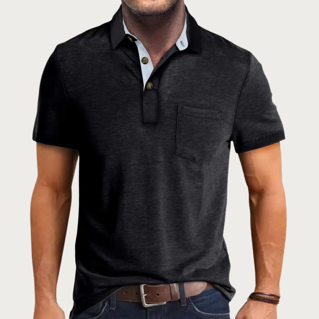 Men’s Polo Shirt - Soft Knit - Regular Fit - Short Sleeve - Chest Pocket Casual Top