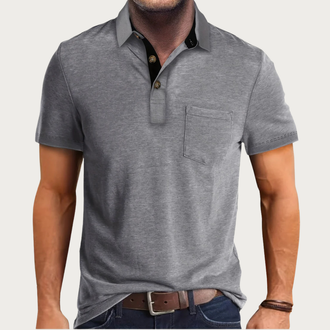 Men’s Polo Shirt - Soft Knit - Regular Fit - Short Sleeve - Chest Pocket Casual Top