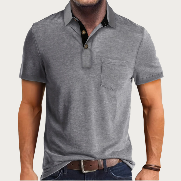 Men’s Polo Shirt - Soft Knit - Regular Fit - Short Sleeve - Chest Pocket Casual Top