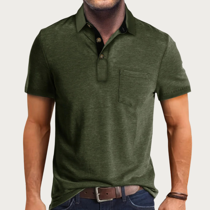 Men’s Polo Shirt - Soft Knit - Regular Fit - Short Sleeve - Chest Pocket Casual Top