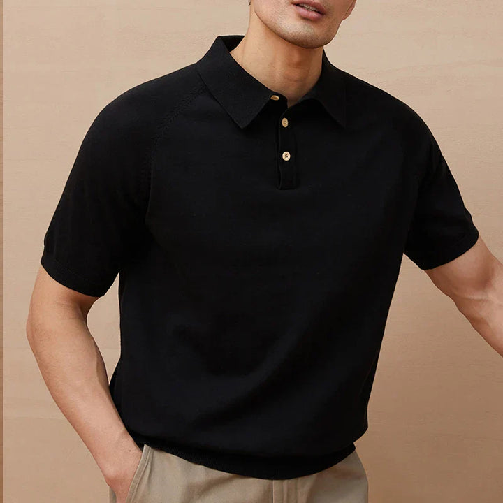 Men’s Polo Shirt - Soft Knit Cotton - Tailored Fit - Short Sleeve Classic Collar