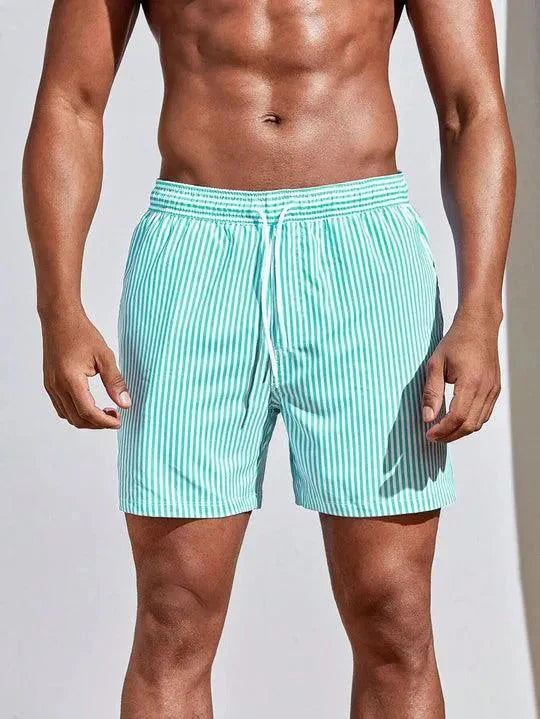 Men's Swim Shorts – Relaxed Fit – Quick-Dry Breathable Blend – Adjustable Drawstring Waist