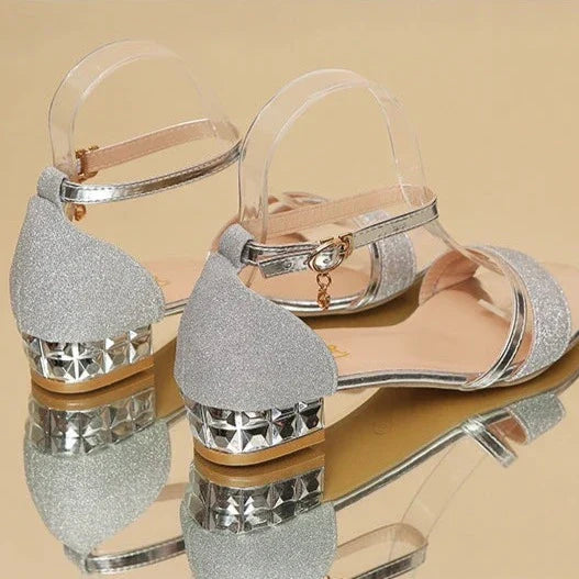 Women’s Sandals – Open Toe – Ankle Strap – Supportive Fit – Elegant Low Block Heel
