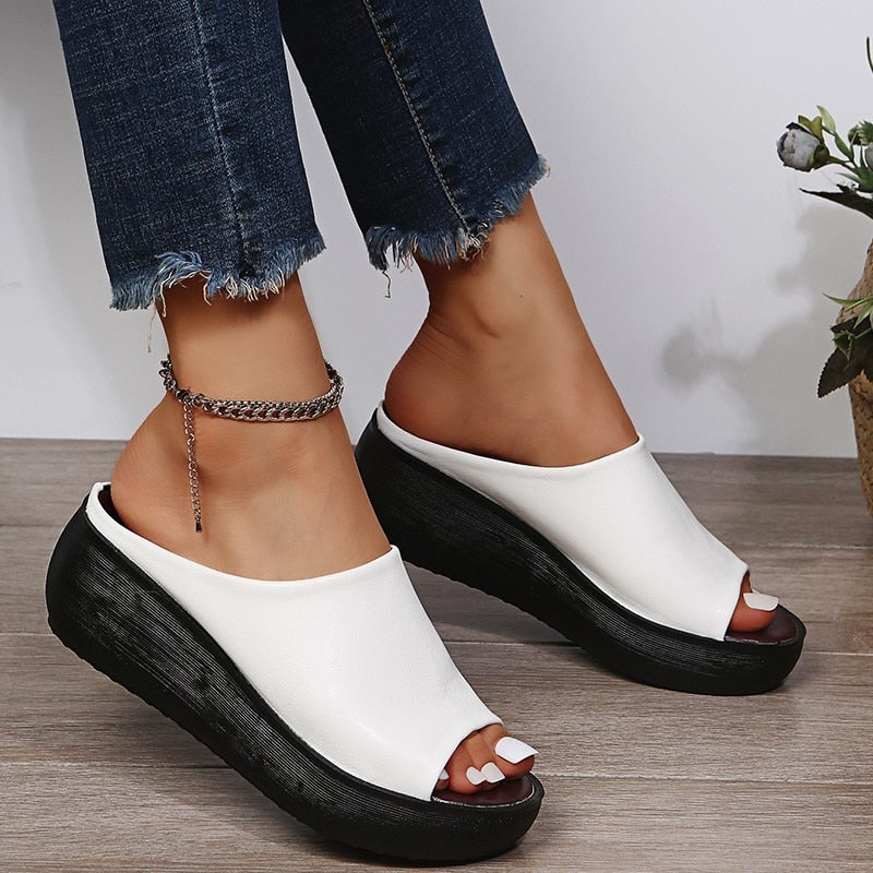 Women’s Slide Sandals - Open Toe - Cushioned Footbed - Minimalist Comfort Design
