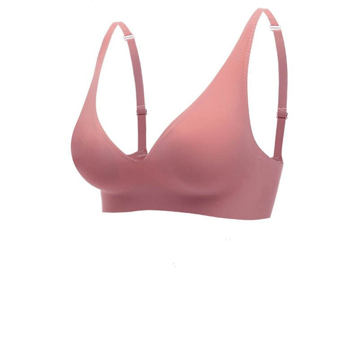 Women’s Seamless Bra – V-Neck – Wide Straps – Soft Breathable Blend – Pull-On Fit