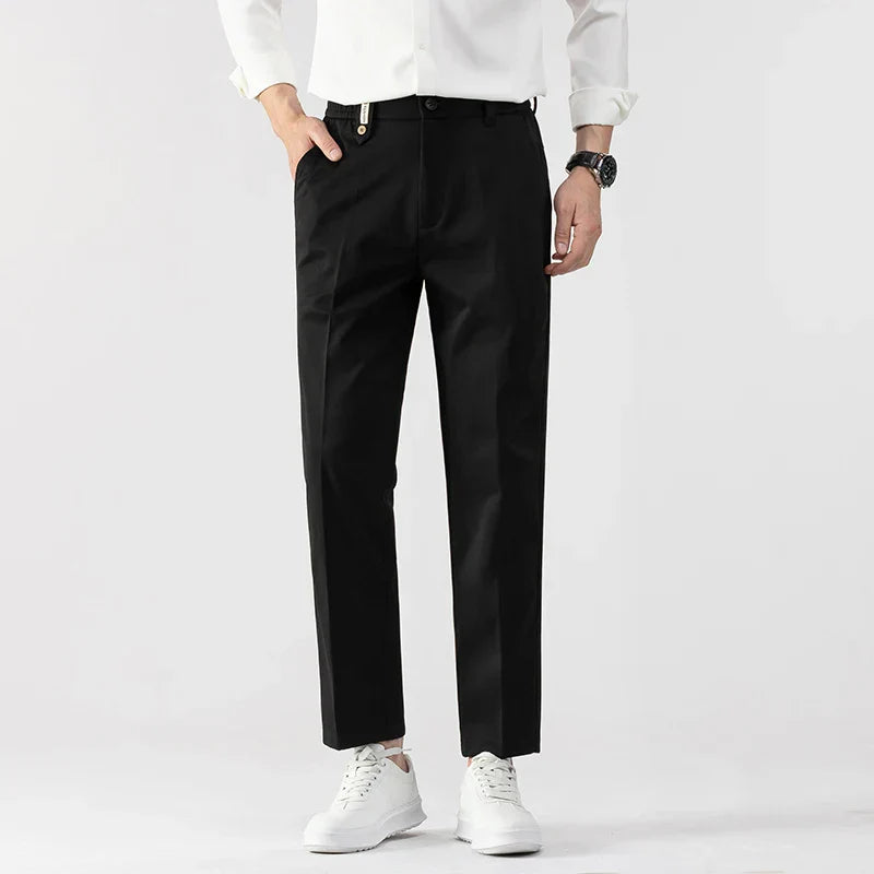 Men’s Slim Fit Trousers – Tailored Cut – Lightweight Fabric – Business Casual Style