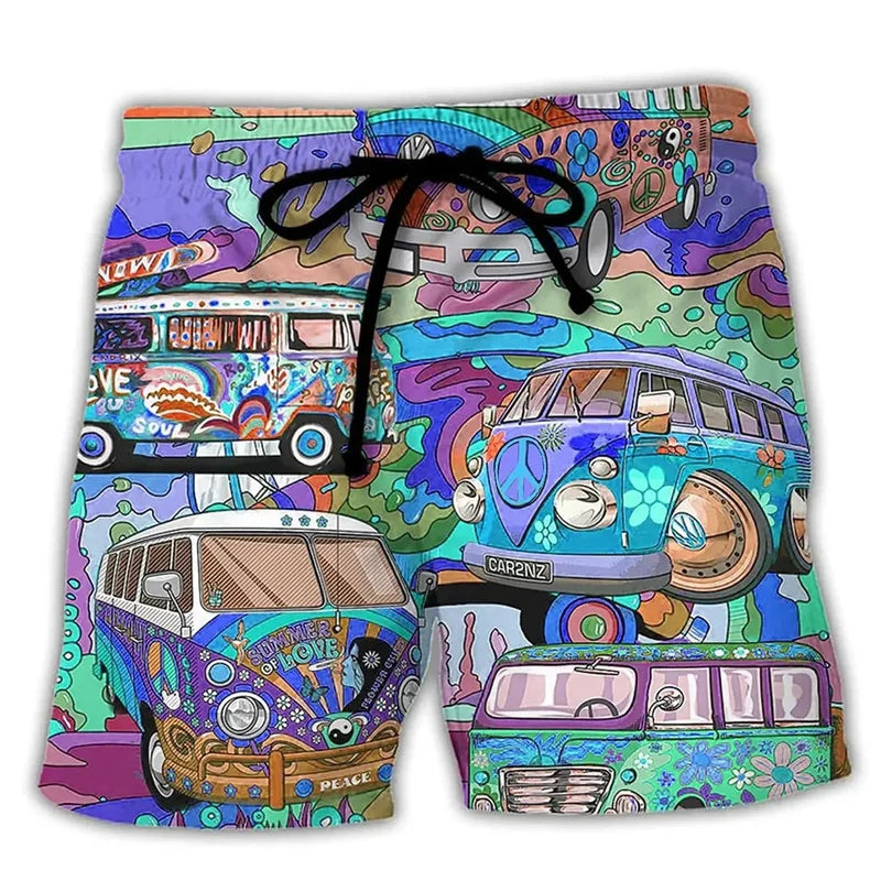 Men’s Swim Shorts – Regular Fit – Quick Dry – Adjustable Waist – Boho Print