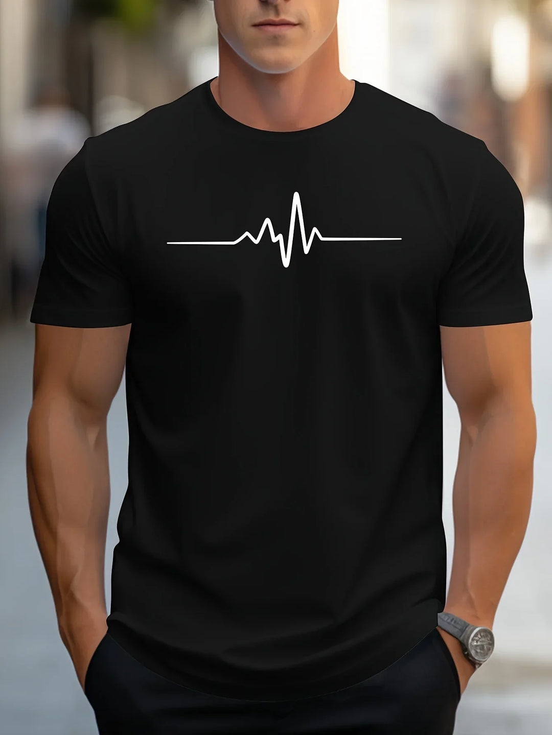 Men’s T-Shirt – Slim Fit – Soft Knit – Crew Neck – Short Sleeve – Graphic Print