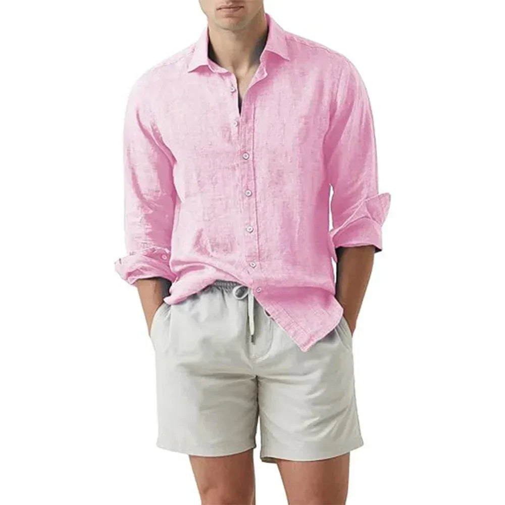 Men’s Button-Down Shirt – Relaxed Fit – Long Sleeve – Natural Fibers – Casual Style