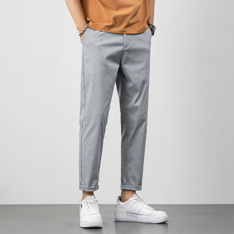 Men’s Chino Pants – Lightweight Cotton – Relaxed Fit – Full Length Casual Style
