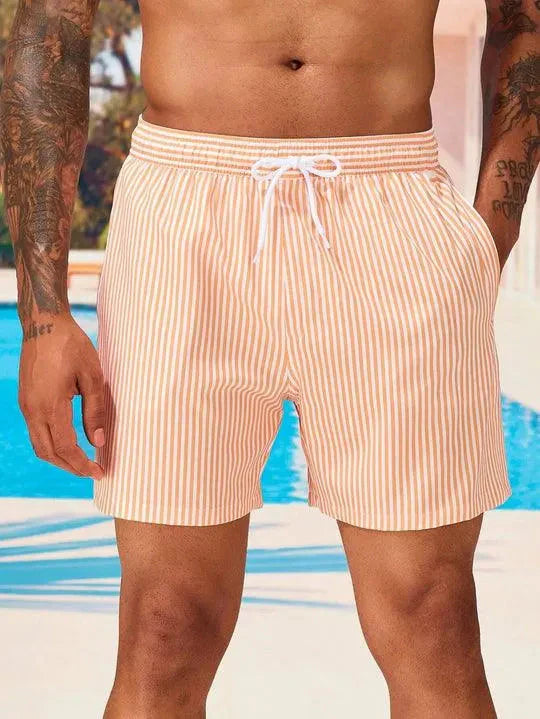 Men's Swim Shorts – Relaxed Fit – Quick-Dry Breathable Blend – Adjustable Drawstring Waist