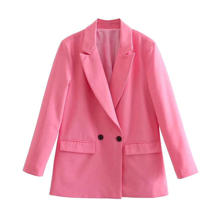 Women's Blazer - Tailored Fit - Double-Breasted - Structured Silhouette - Notched Lapels