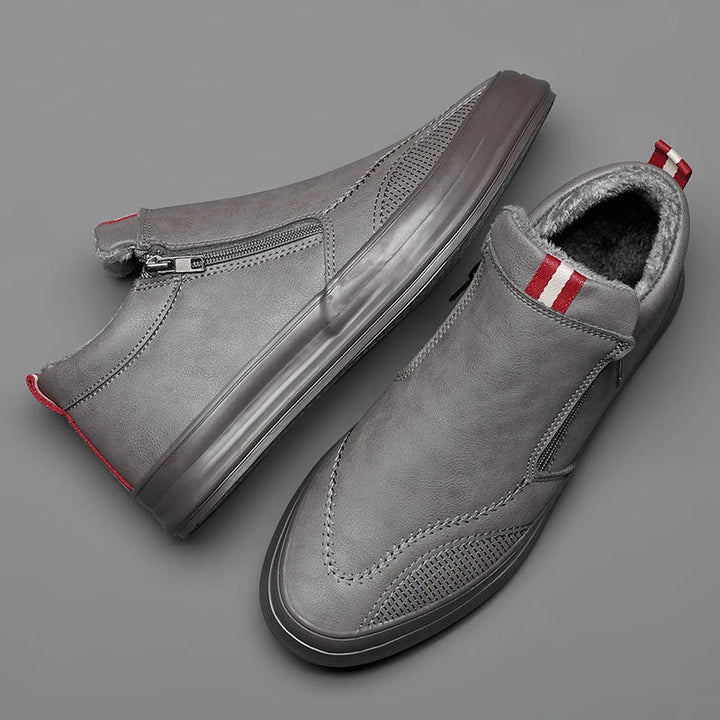 Men’s Mid Top Sneakers – Sleek Fit – Side Zip – Casual Comfort Sole