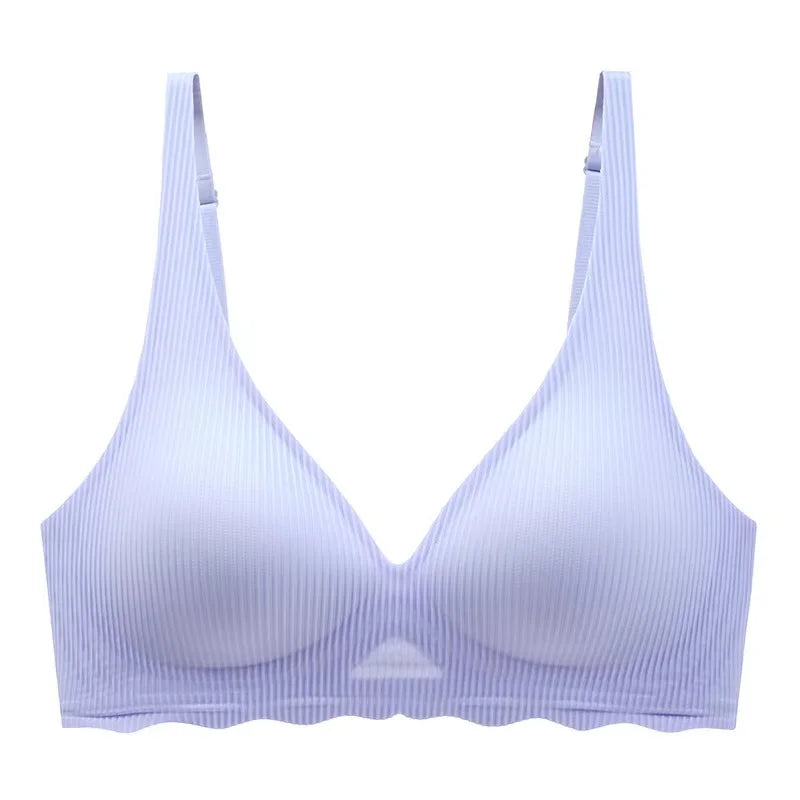 Women’s Seamless Bra – Breathable Blend – Ribbed Texture – Light Support – One-Piece Fit