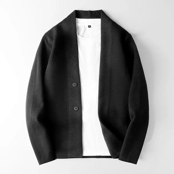 Men's Cardigan - Soft Chunky Knit - Relaxed Fit - Shawl Collar - Button Front Layers