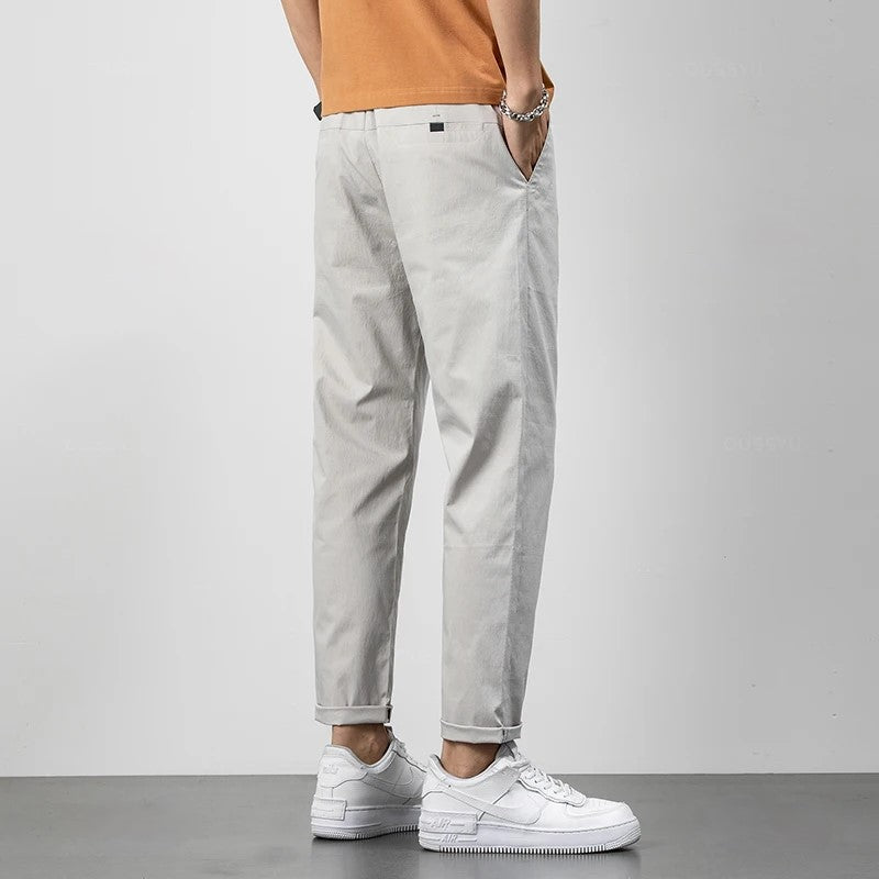 Men’s Chino Pants – Lightweight Cotton – Relaxed Fit – Full Length Casual Style