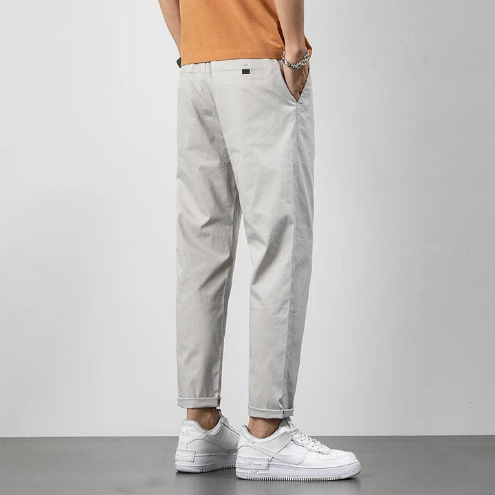 Men’s Chino Pants – Lightweight Cotton – Relaxed Fit – Full Length Casual Style