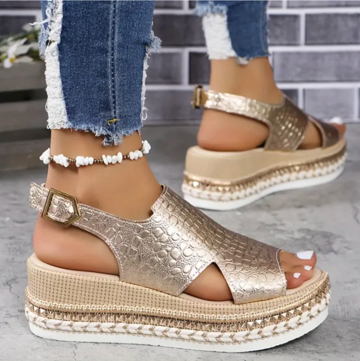 Women’s Orthopedic Sandals - Open Toe - Cushioned Insole - Adjustable Slingback Strap