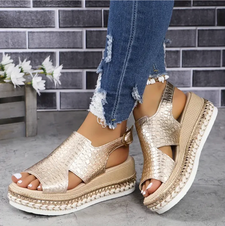 Women’s Orthopedic Sandals - Open Toe - Cushioned Insole - Adjustable Slingback Strap