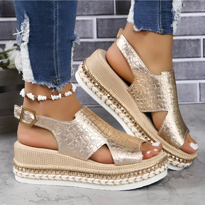 Women’s Orthopedic Sandals - Open Toe - Cushioned Insole - Adjustable Slingback Strap