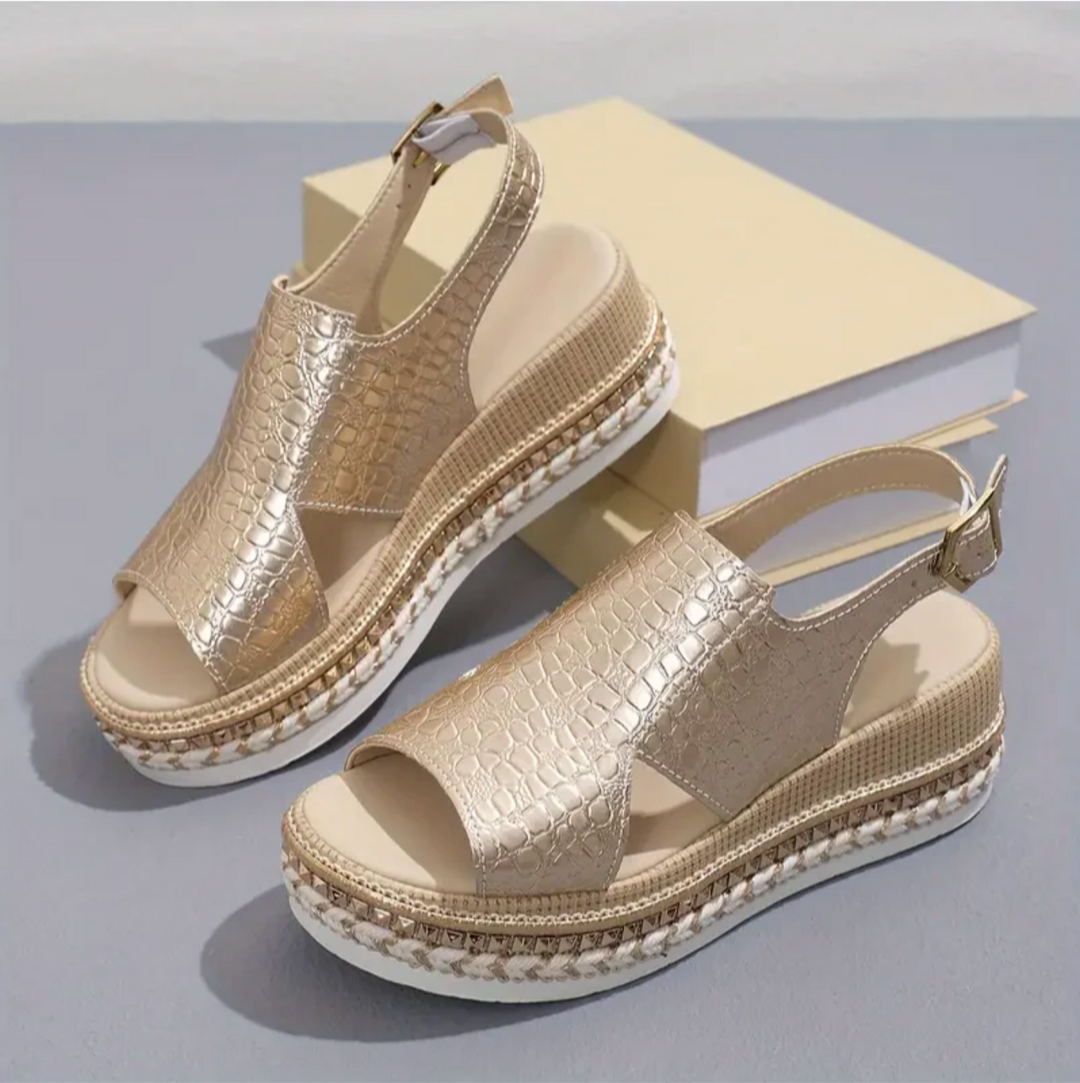 Women’s Orthopedic Sandals - Open Toe - Cushioned Insole - Adjustable Slingback Strap