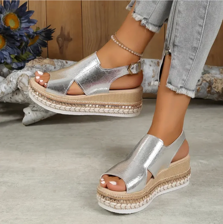 Women’s Orthopedic Sandals - Open Toe - Cushioned Insole - Adjustable Slingback Strap