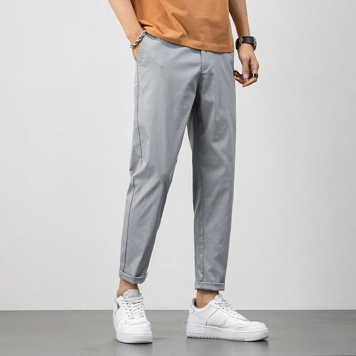 Men’s Chino Pants – Lightweight Cotton – Relaxed Fit – Full Length Casual Style