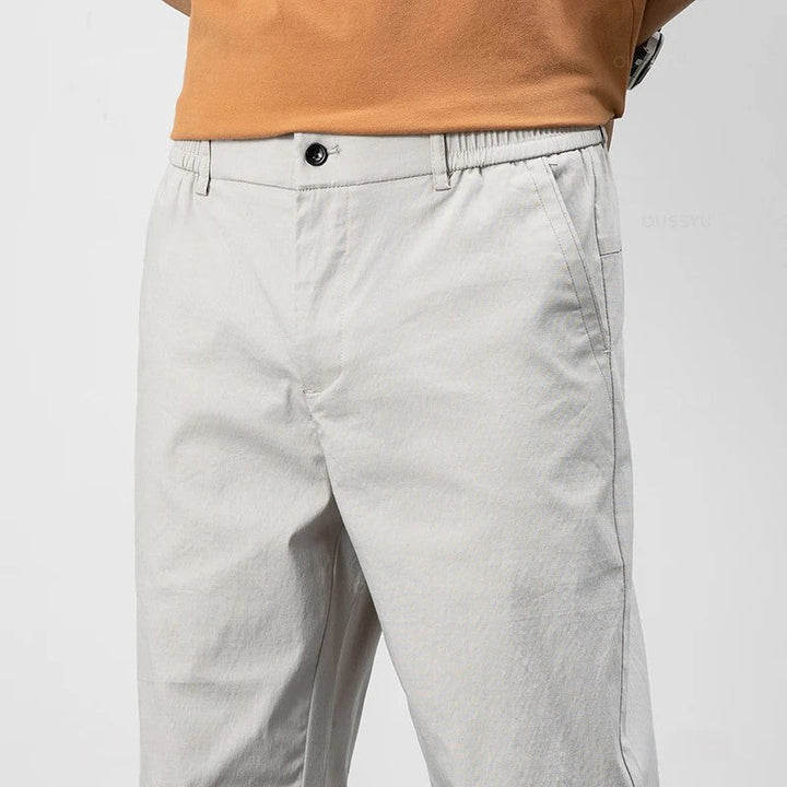 Men’s Chino Pants – Lightweight Cotton – Relaxed Fit – Full Length Casual Style