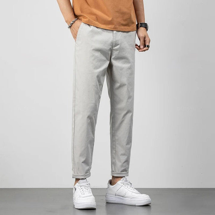 Men’s Chino Pants – Lightweight Cotton – Relaxed Fit – Full Length Casual Style