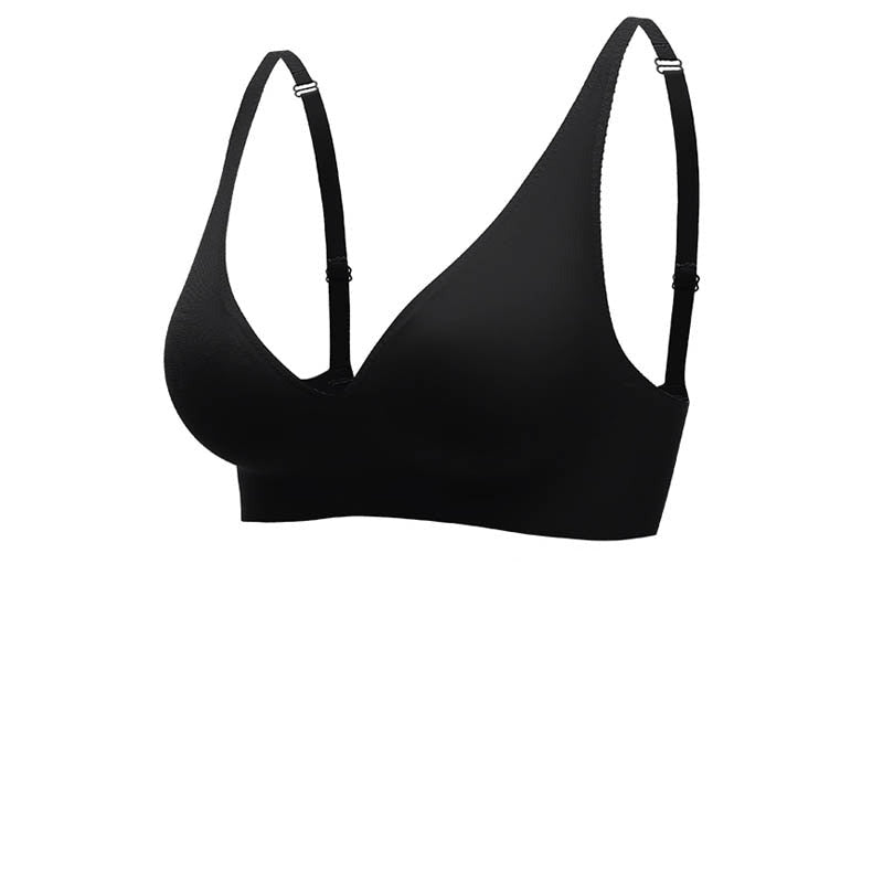 Women’s Seamless Bra – V-Neck – Wide Straps – Soft Breathable Blend – Pull-On Fit