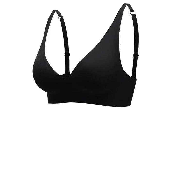 Women’s Seamless Bra – V-Neck – Wide Straps – Soft Breathable Blend – Pull-On Fit
