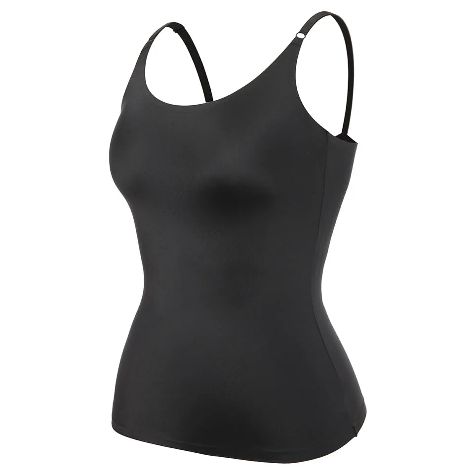 Women’s Camisole Tank Top – Seamless Fit – Adjustable Straps – Tummy Control Shaping