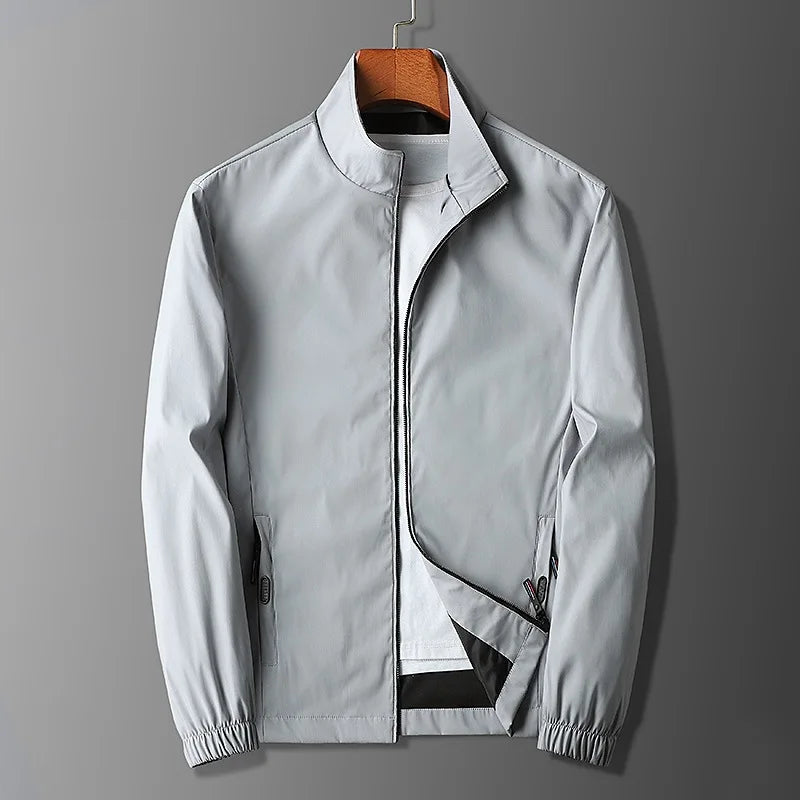 Men’s Jacket – Slim Fit – Stand Collar – Zippered Pockets – Elastic Cuffs
