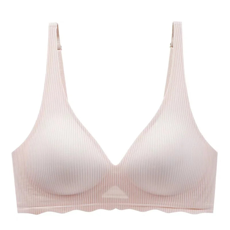 Women’s Seamless Bra – Breathable Blend – Ribbed Texture – Light Support – One-Piece Fit