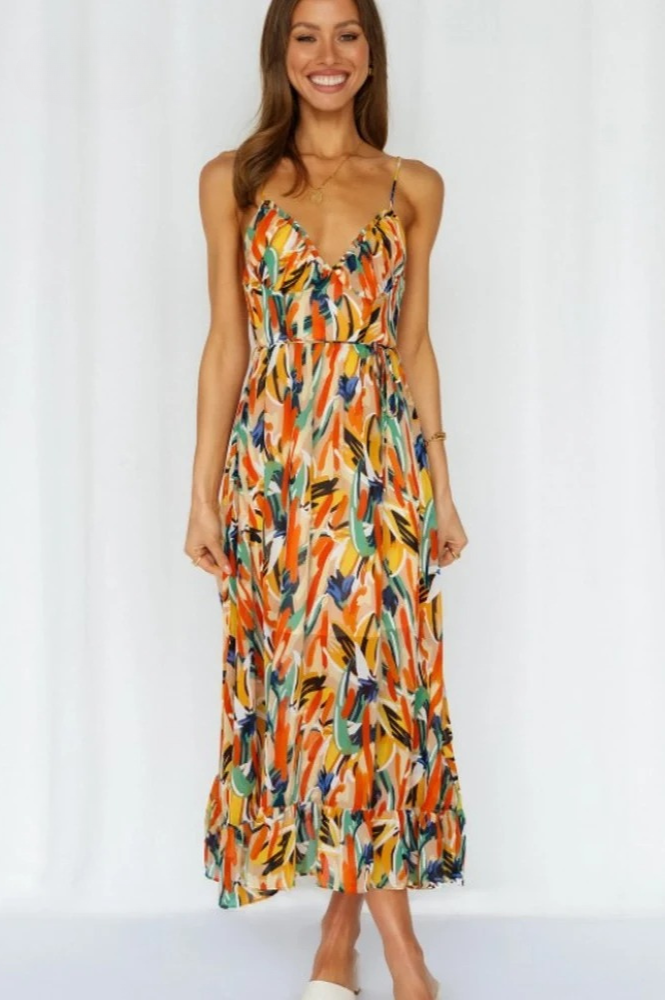 Women's Sleeveless Sundress - A-Line Flowy Fit - Sweetheart Neckline - Lightweight Breathable