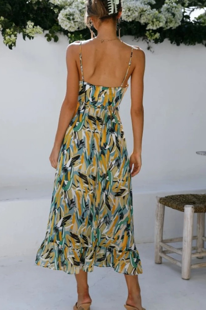 Women's Sleeveless Sundress - A-Line Flowy Fit - Sweetheart Neckline - Lightweight Breathable