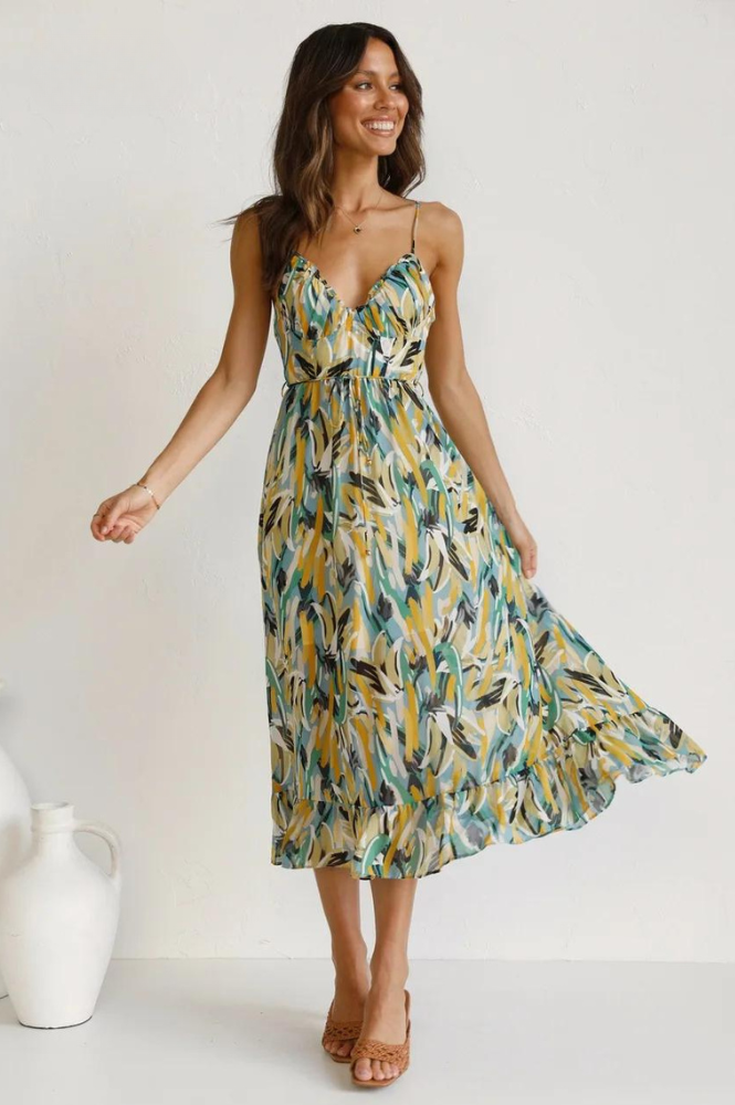 Women's Sleeveless Sundress - A-Line Flowy Fit - Sweetheart Neckline - Lightweight Breathable