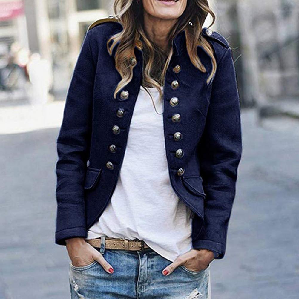 Women’s Blazer – Tailored Fit – Stand Collar – Double-Breasted – Structured Silhouette